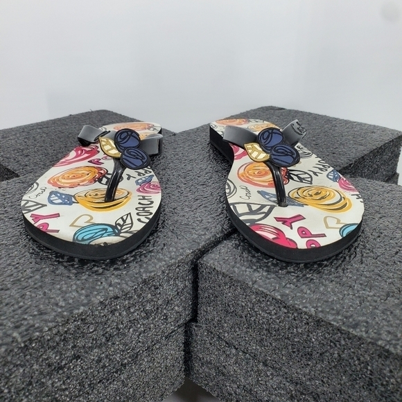 Coach Kasey Womens Poppy Flip Flops Size 7B Multicolor Floral Shoes Q1117 - Picture 11 of 11